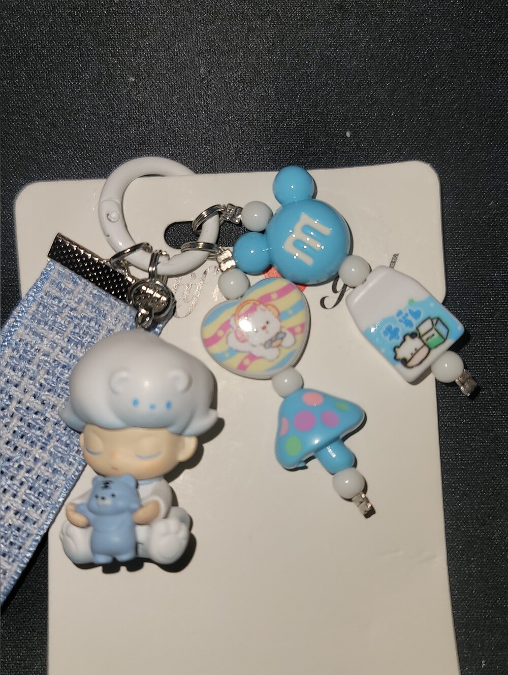 NWT-Custom made Dimoo Blue & White Keychain/Bag Charm